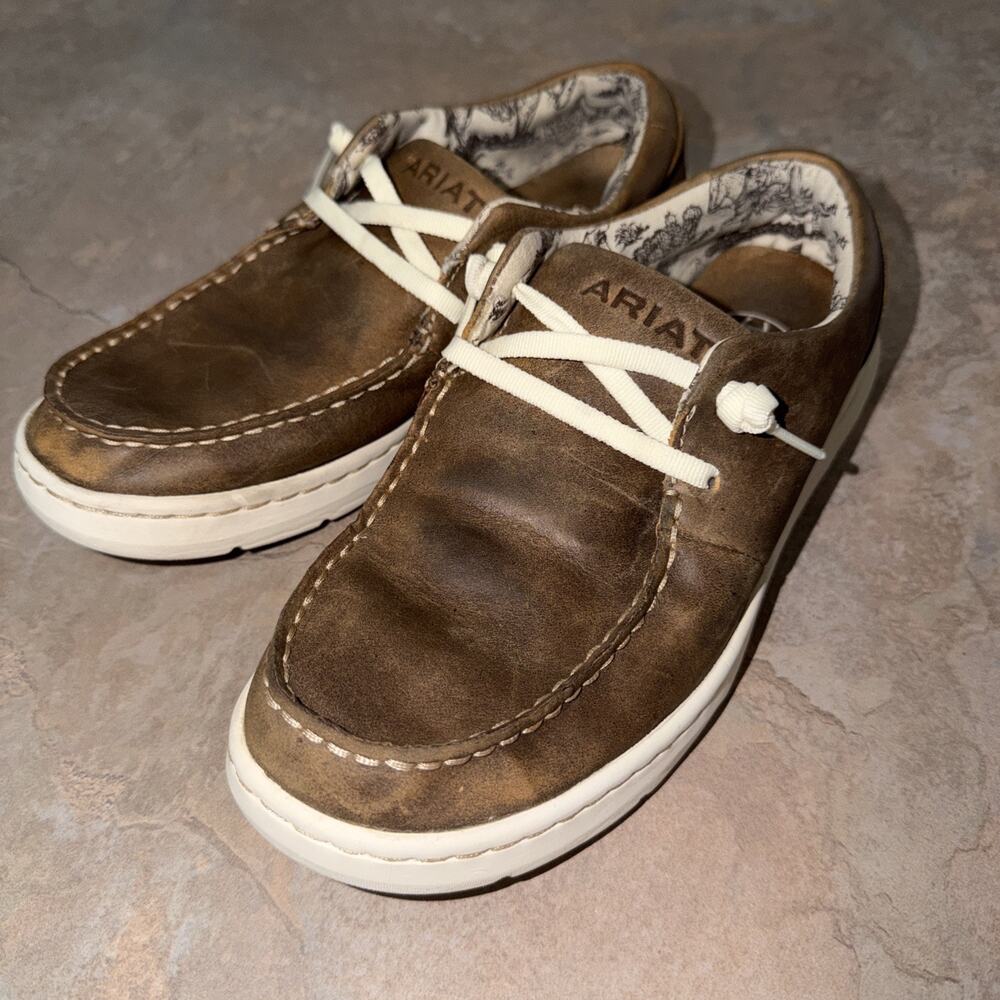 Ariat Hilo Bomber Womens Size 7B Shoes Brown Comfort Casual Leather Loafers